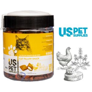اسنک مغزدار گربه یو اس پت با طعم مرغ و کت نیپ و پنیر چدار
