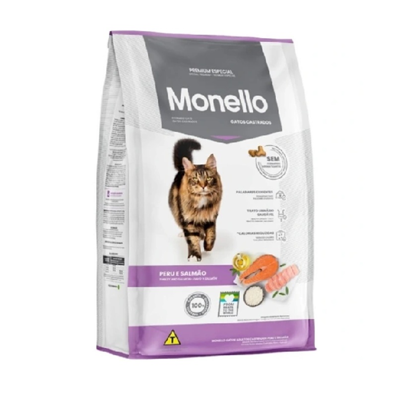 غذا خشک گربه مونلو (MONELLO) عقیم‌ سالمون و مرغ