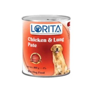 کنسرو غذای سگ لوریتا (LORITA) مرغ و جگر سفید 800 گرم