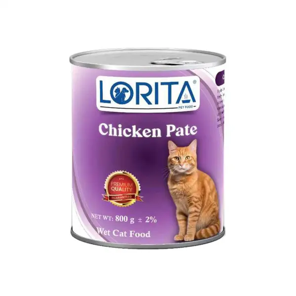 کنسرو گربه لوریتا (LORITA) پته طعم مرغ 800 گرم
