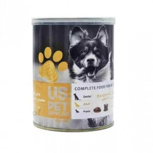 کنسرو سگ بالغ یو اس پت (US PET) پته مرغ و برنج 400 گرم