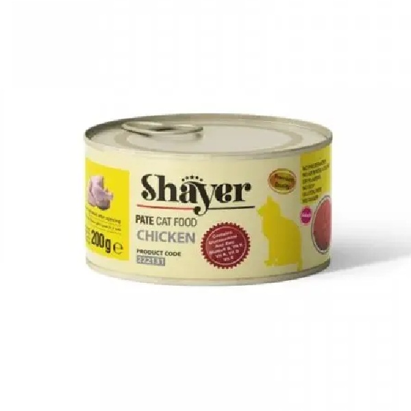 کنسرو پته گربه شایر (SHAYER) طعم مرغ 200 گرم