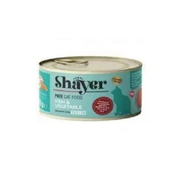 کنسرو پته گربه شایر (SHAYER) طعم ماهی و سبزیجات 200 گرم