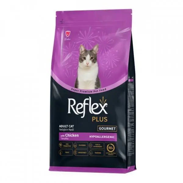 *غذا خشک گربه بالغ رفلکس پلاس (REFLEX PLUS) گورمت طعم مرغ