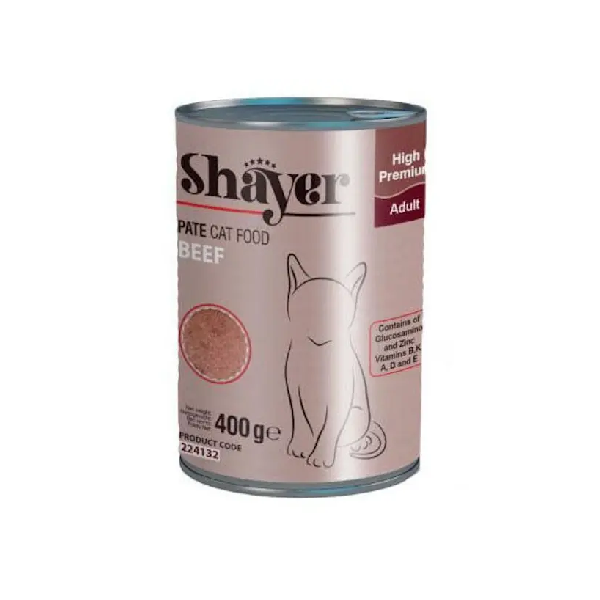 کنسرو گربه شایر (SHAYER) پته بیف 400 گرم