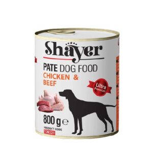 کنسرو سگ شایر (SHAYER) پته مرغ و بیف 800 گرم
