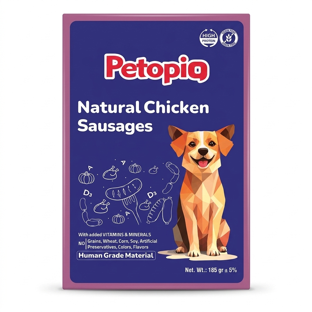 پوچ سگ پتوپیا (PETOPIA) طعم سوسیس مرغ 185 گرم