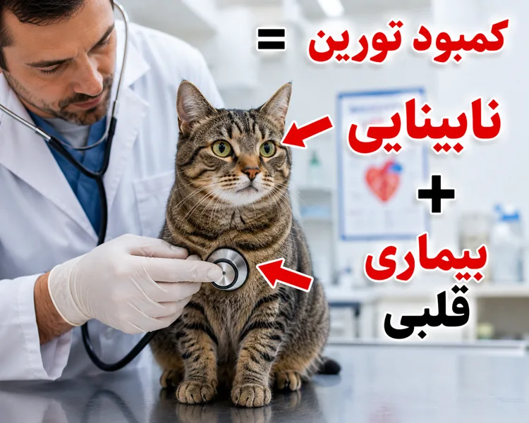 عوارض کمبود تورین در گربه - بیماری قلبی و نابینایی