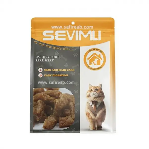 تشويقی طبیعی گربه سويملی (SEVIMLI) نگینی گوشت گاو 100 گرم